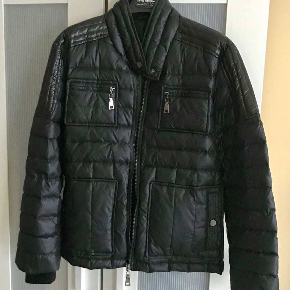 Men’s small/medium black puffy winter moto jacket